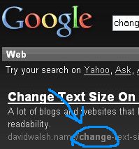 Google highlight search text